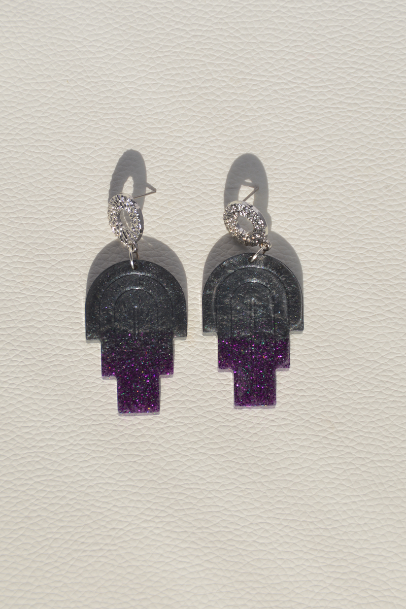 Boucles d'oreilles Rainbow Art Déco